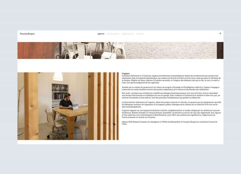 Capture du nouveau site web de Passelac & Roques, présentant un focus sur les actualités de l'agence avec un design moderne et dynamique